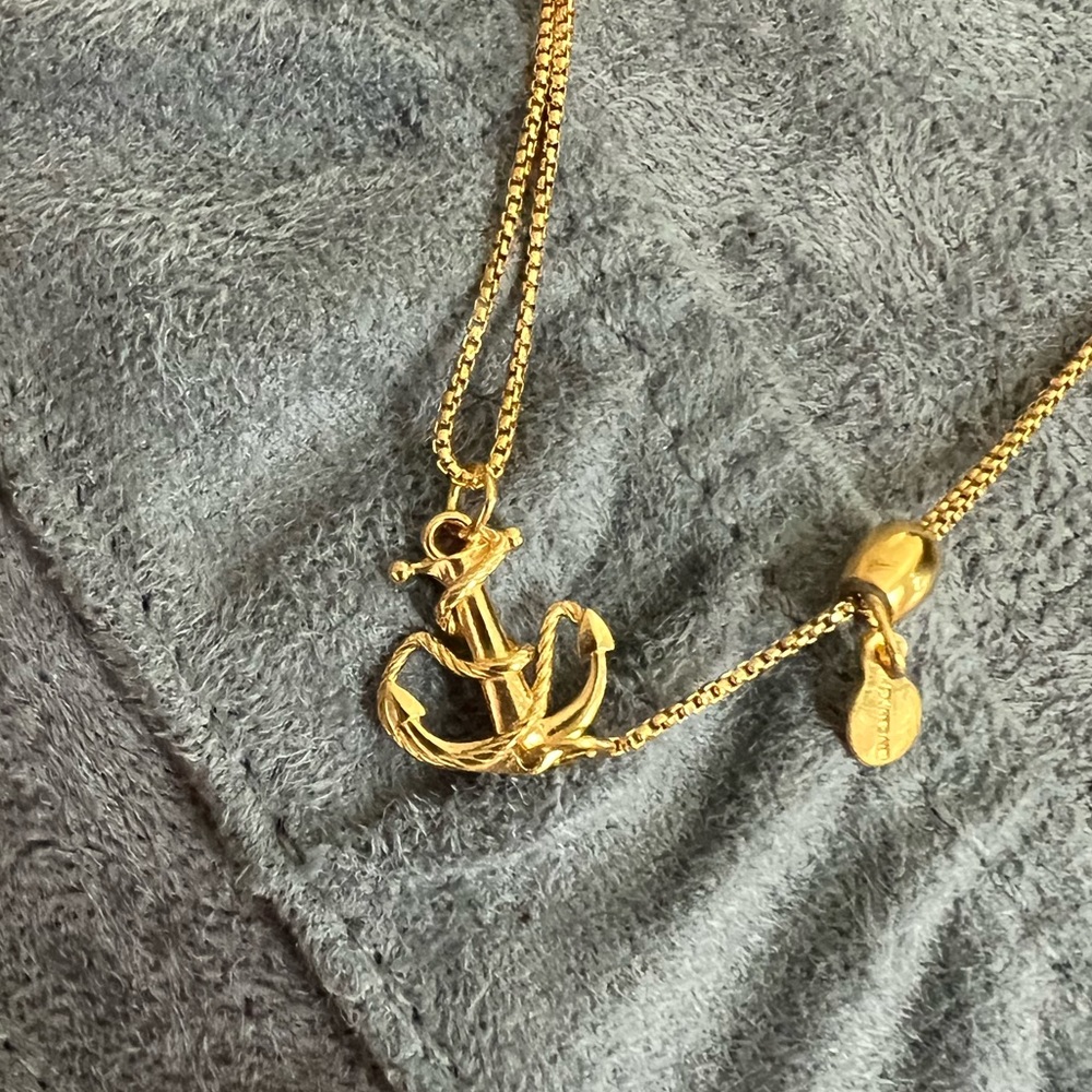 Alex And Ani Anchor Precious Pull Chain Necklace Gem